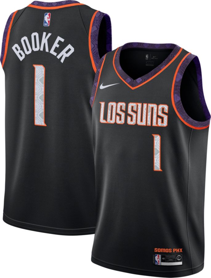Men's Phoenix Suns #1 Devin Booker Black NBA City Edition Stitched Jersey Men's Phoenix Suns #1 Devin Booker Black NBA City Edition Stitched Jersey